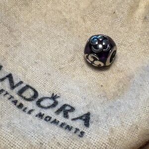 Pandora Charm in Deep Purple and Silver